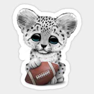 Snow Leopard Cub Playing With Football Sticker